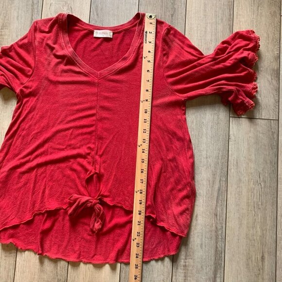 Altar'd State Womens Red Blouse Boho Flair Bell Sleeves Size Small - Picture 9 of 9